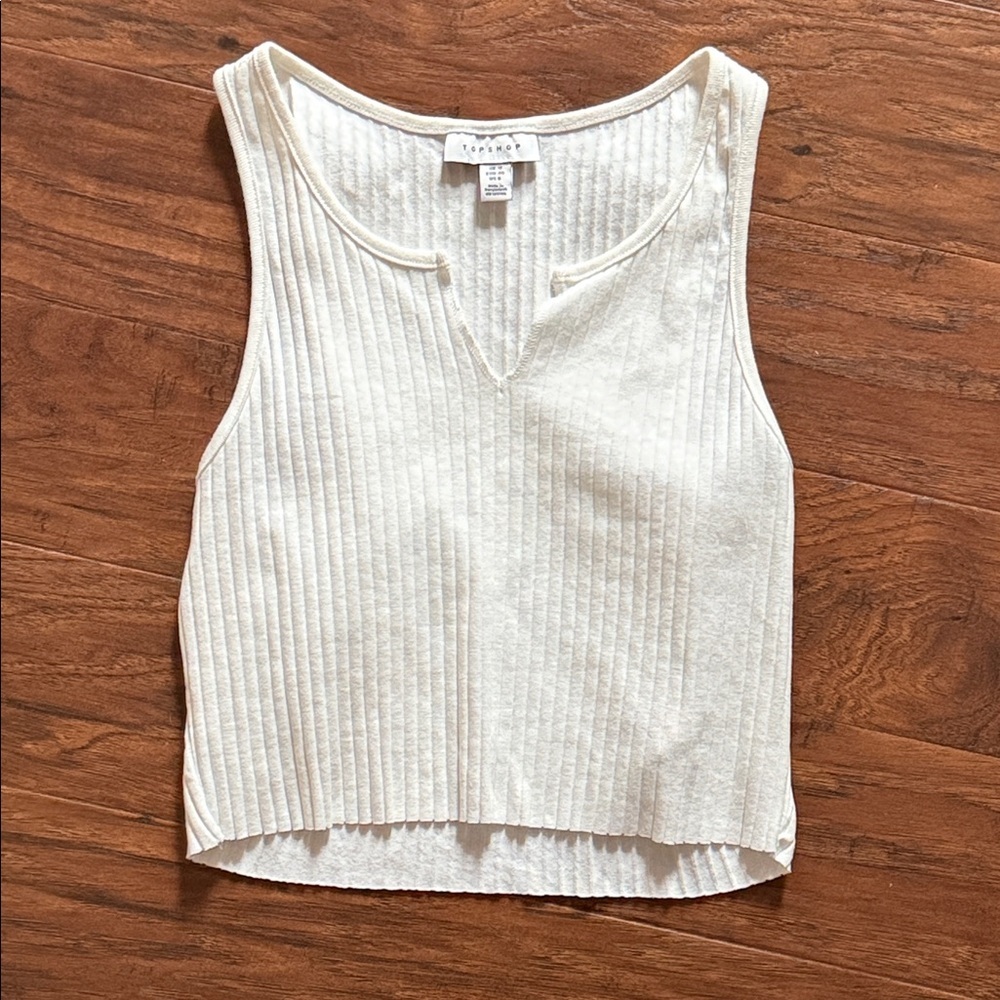 Topshop Ribbed Tank with V-Notch